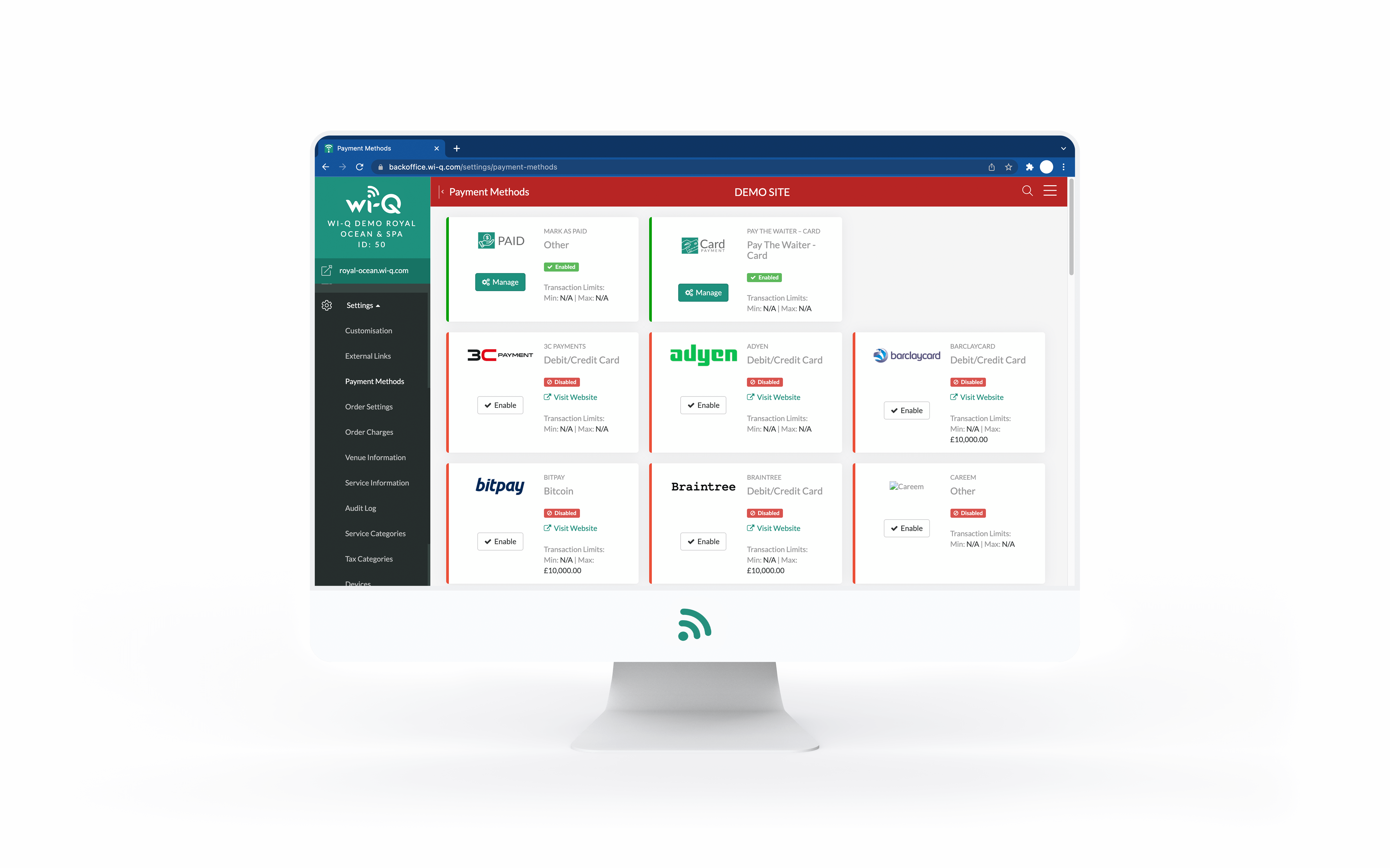 back end custom checkout